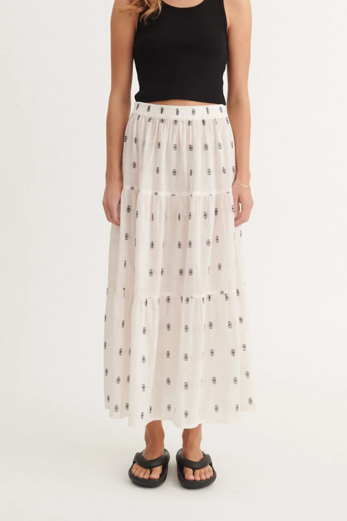 Ada Skirt - whisper white / Sky captain