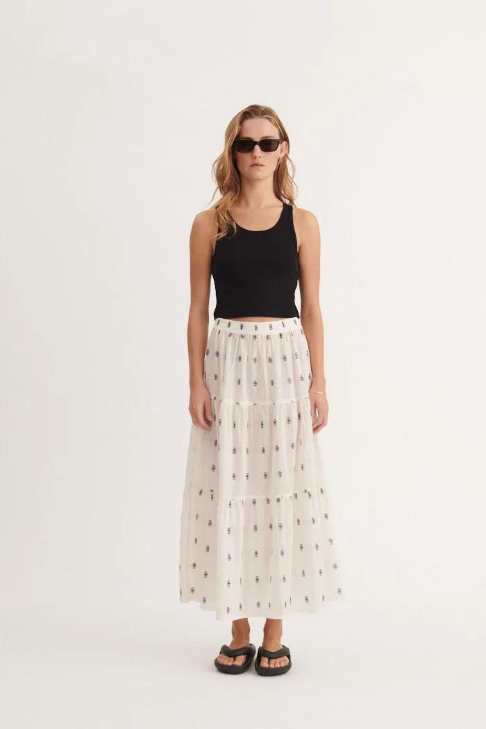 Ada Skirt - whisper white / Sky captain
