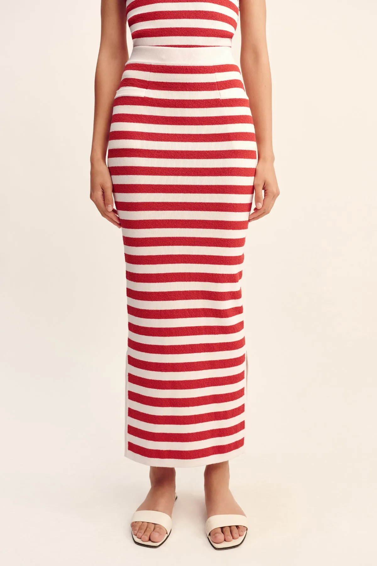 ARI SKIRT - CORAL STRIPE