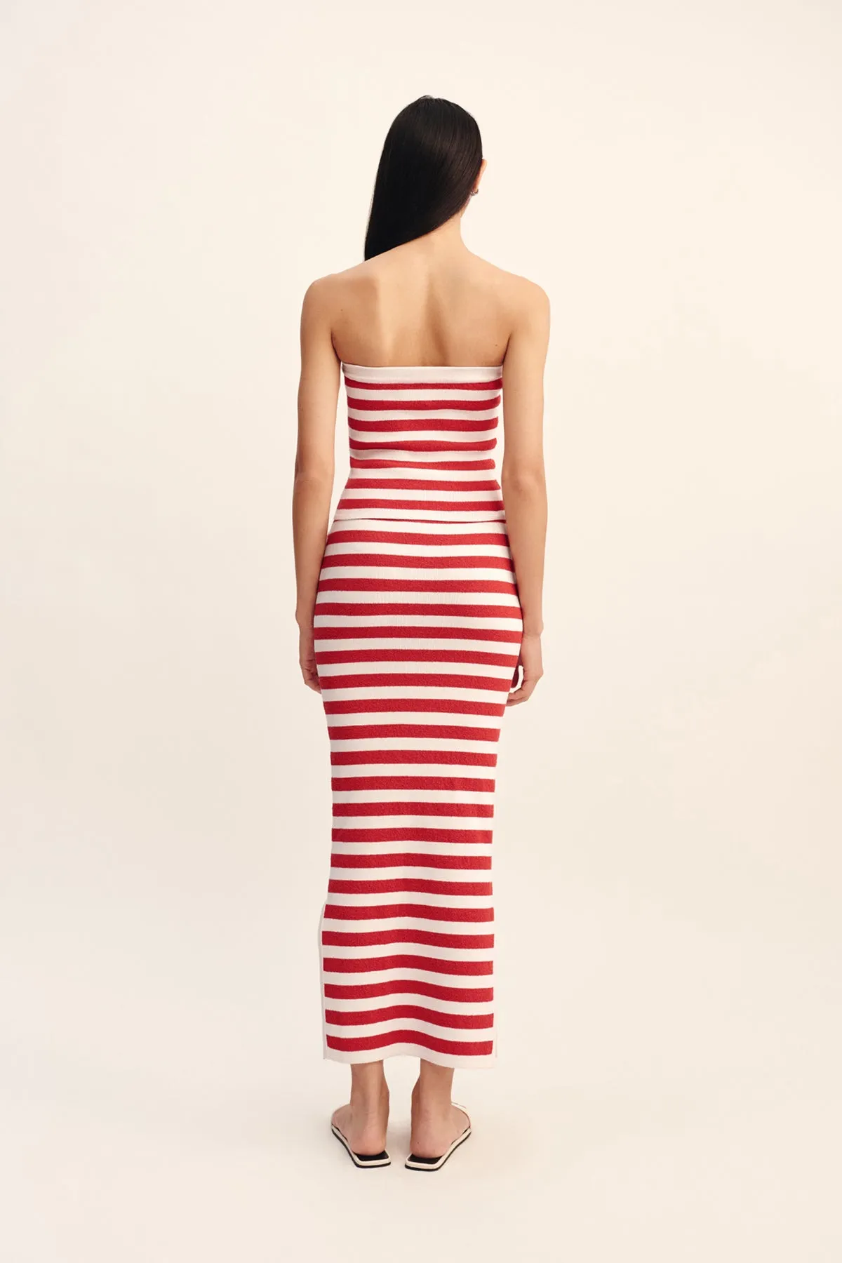 ARI SKIRT - CORAL STRIPE