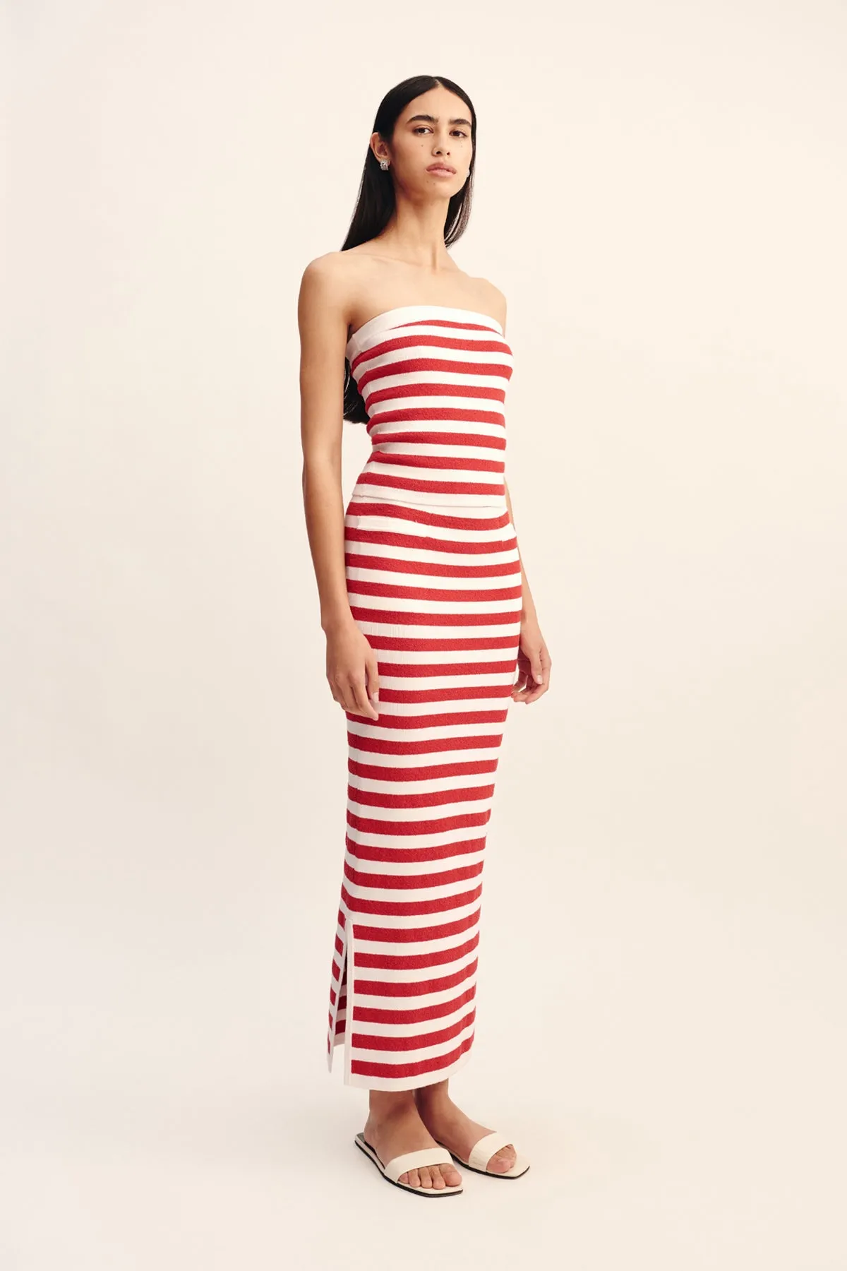 ARI SKIRT - CORAL STRIPE