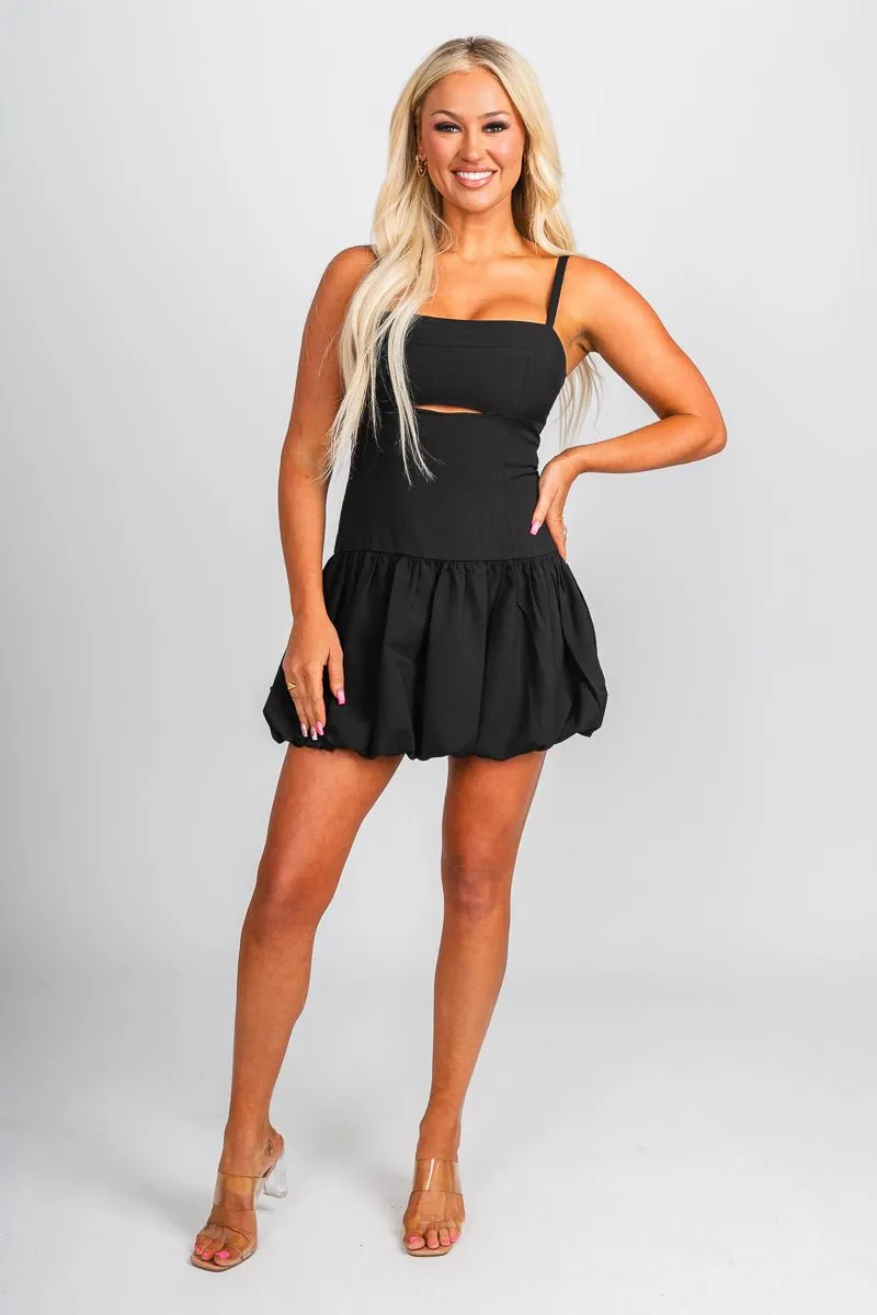 Balloon skirt dress black