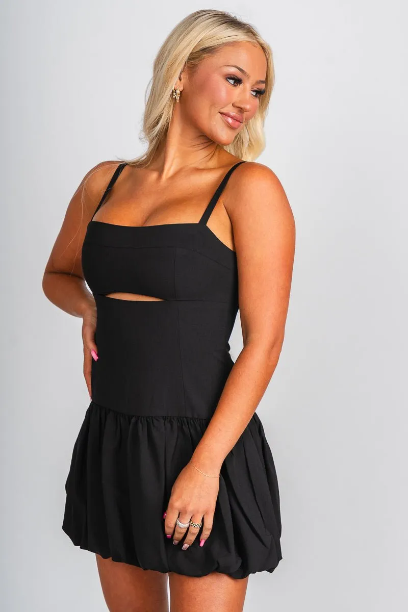 Balloon skirt dress black