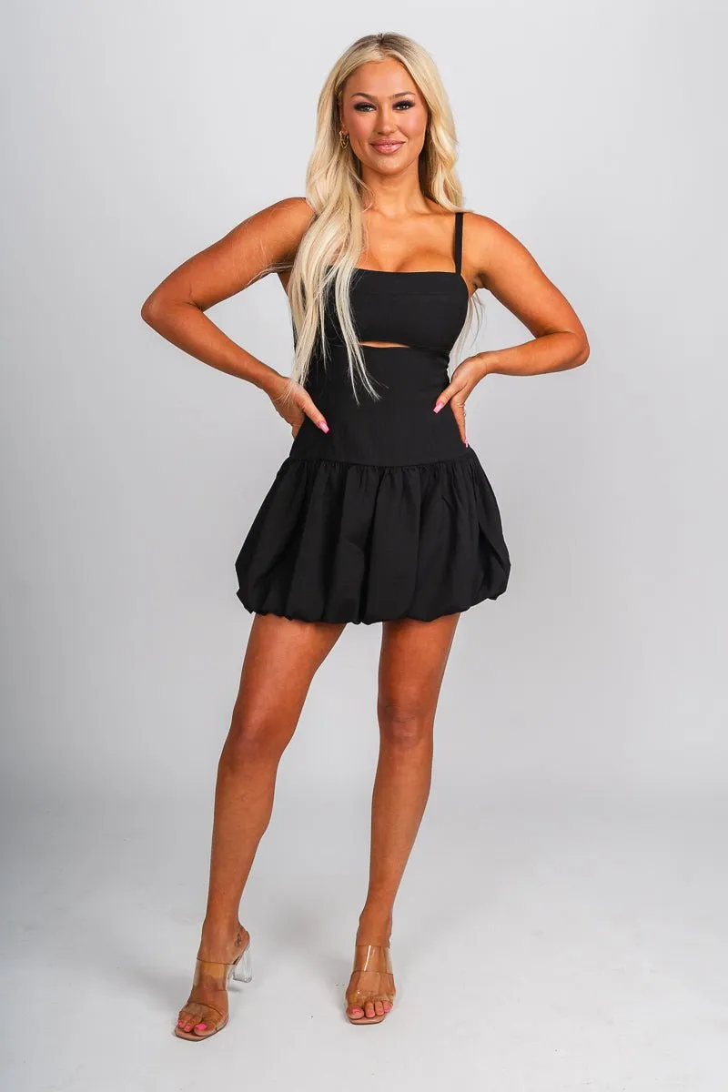 Balloon skirt dress black