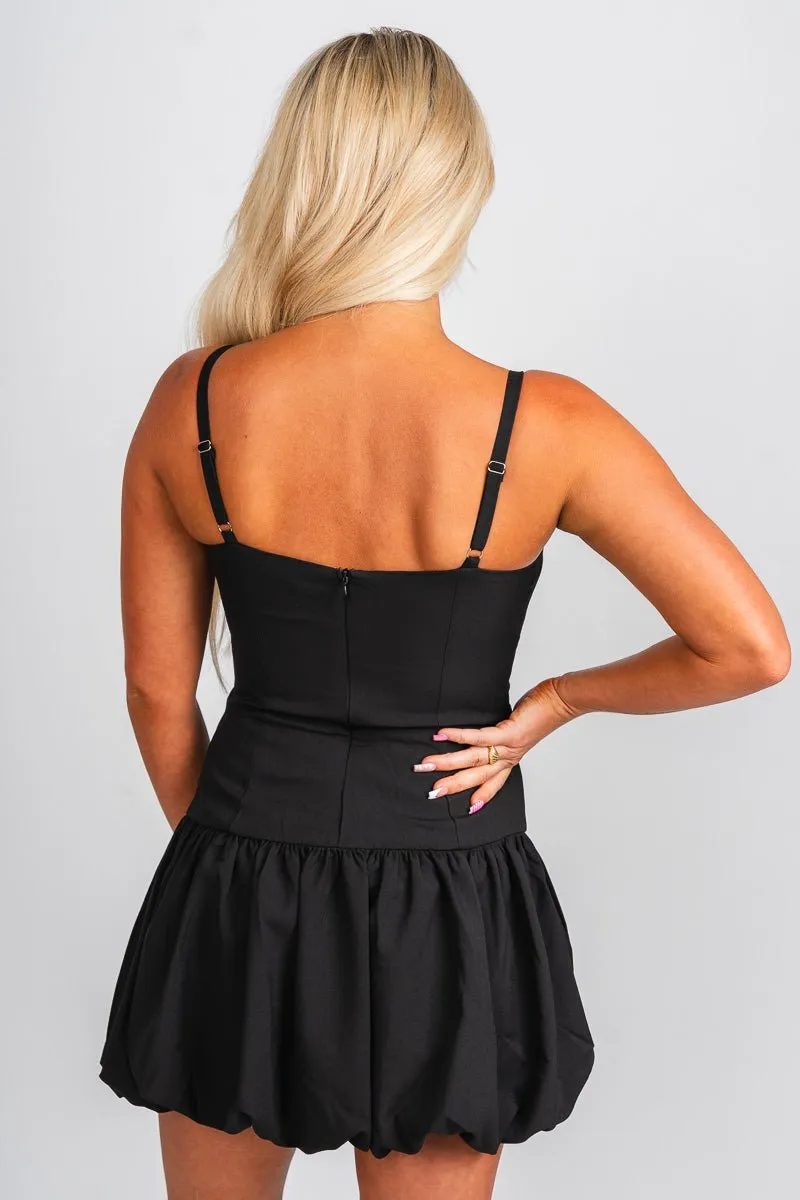 Balloon skirt dress black
