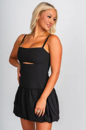 Balloon skirt dress black