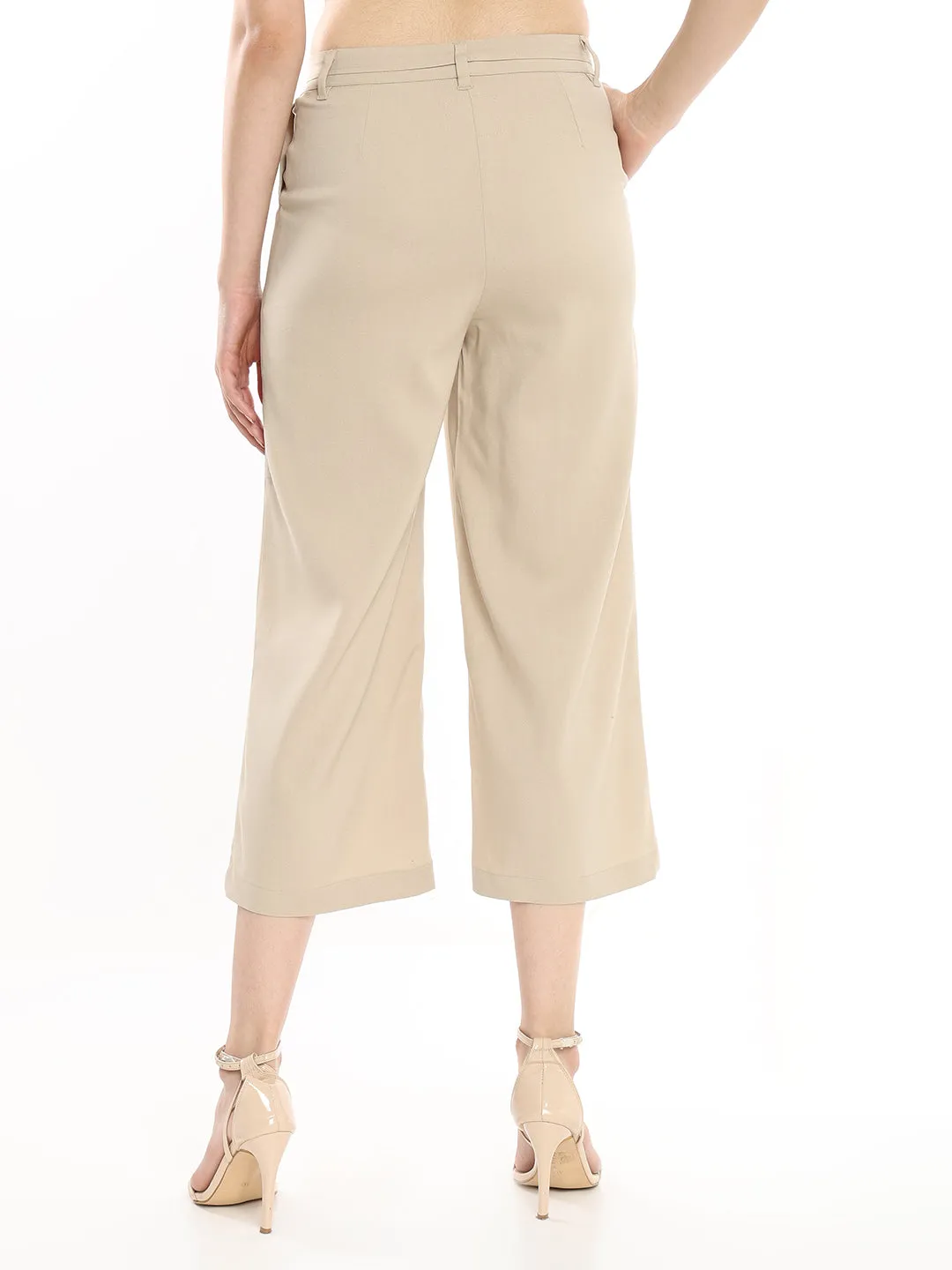 Bella Beige Formal 3/4th Straight Pants