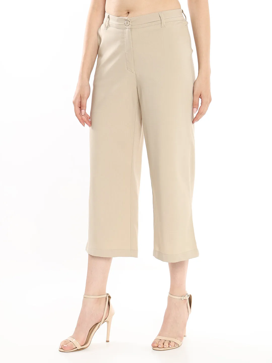 Bella Beige Formal 3/4th Straight Pants