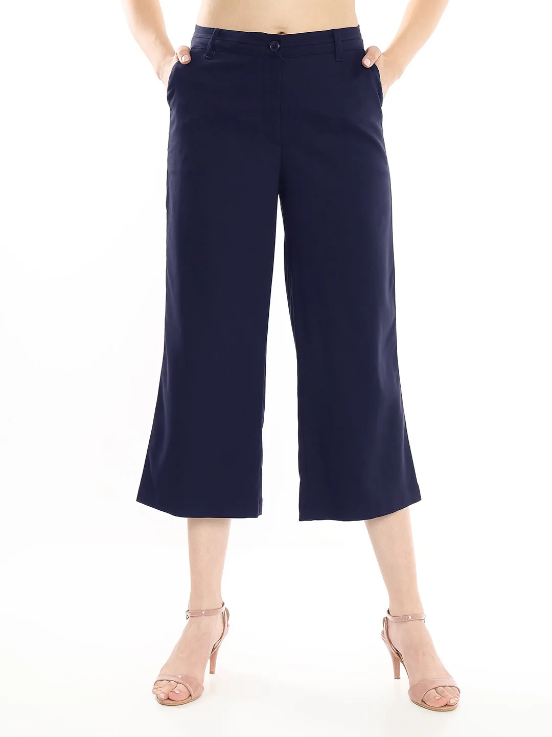 Bella Navy Blue Formal 3/4th Straight Pants