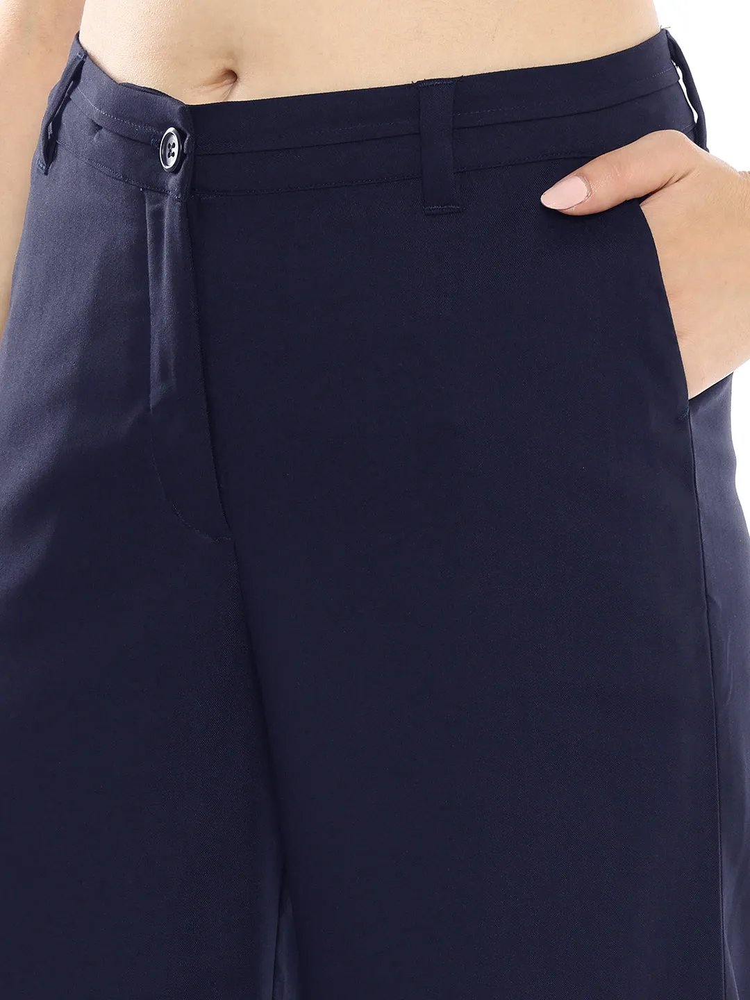 Bella Navy Blue Formal 3/4th Straight Pants