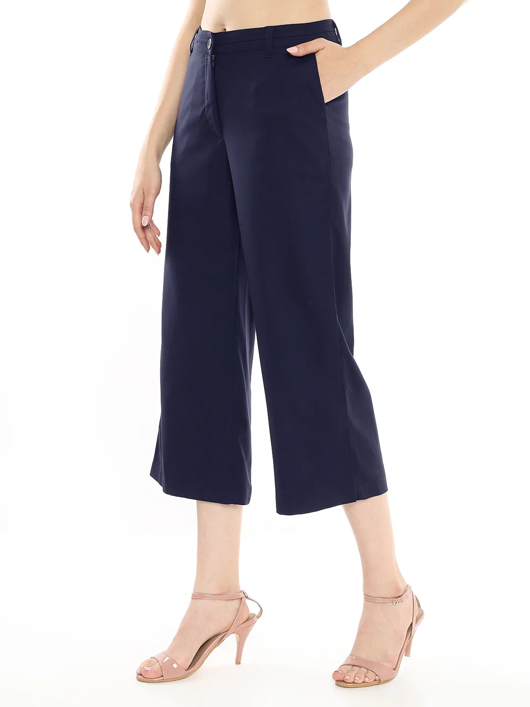 Bella Navy Blue Formal 3/4th Straight Pants