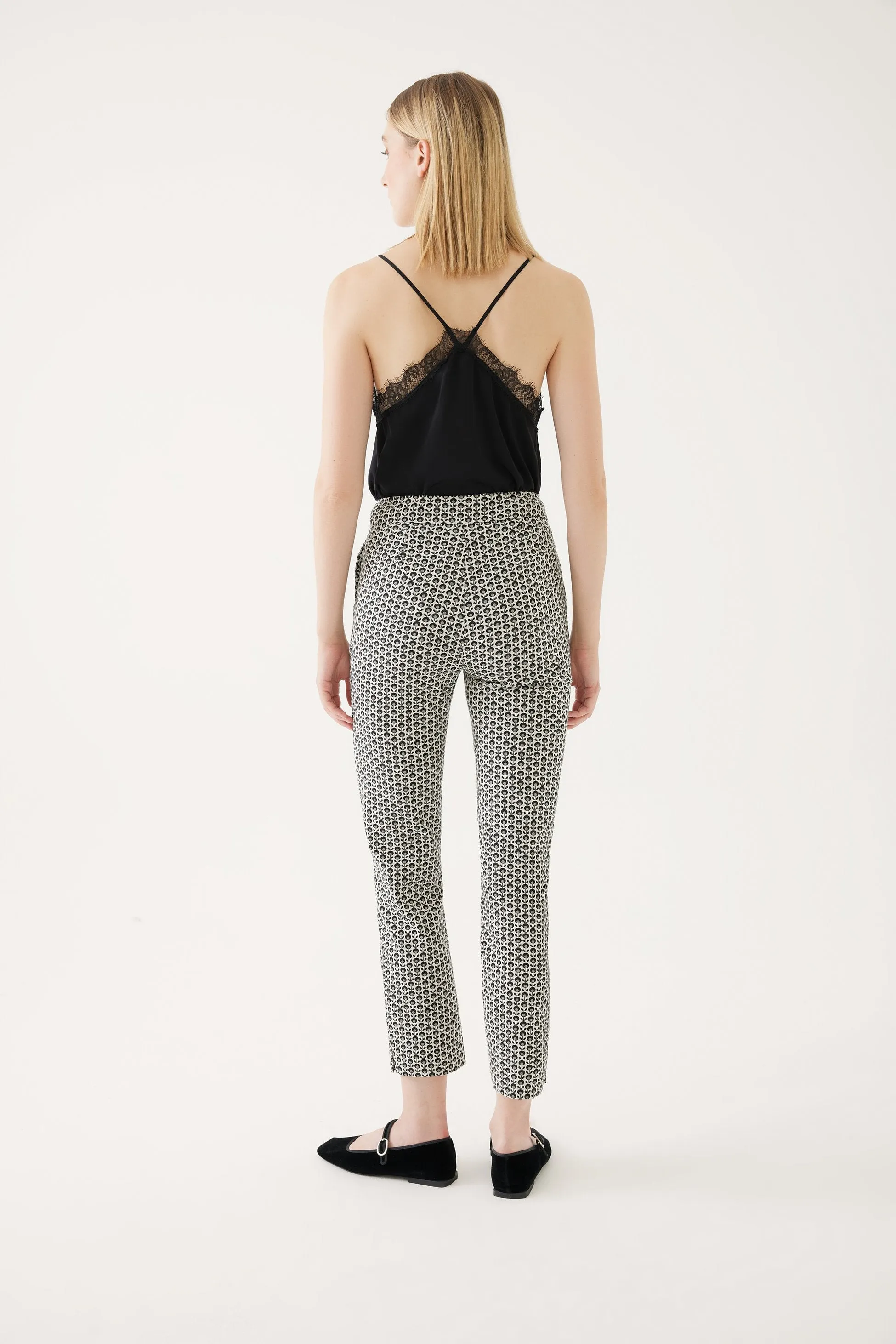 Black Lace-Trim Cami Top