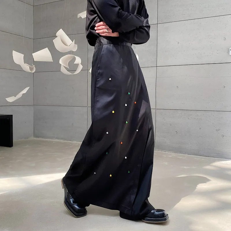 Black Paneled Straight Pants
