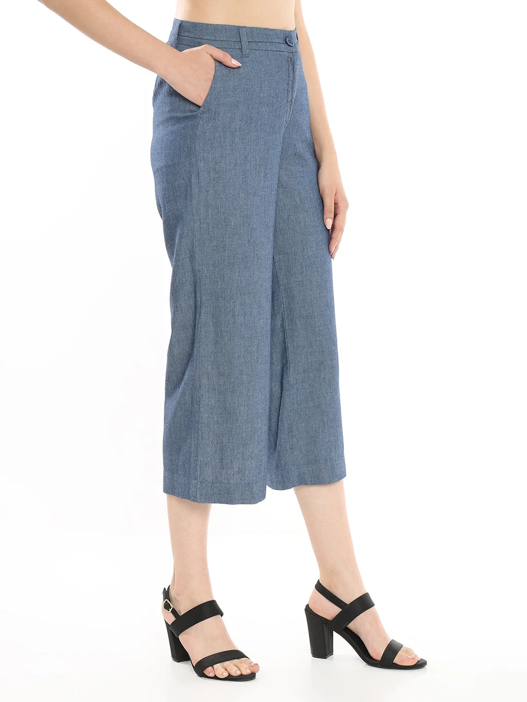 Bliss Blue Formal 3/4th Straight Pants