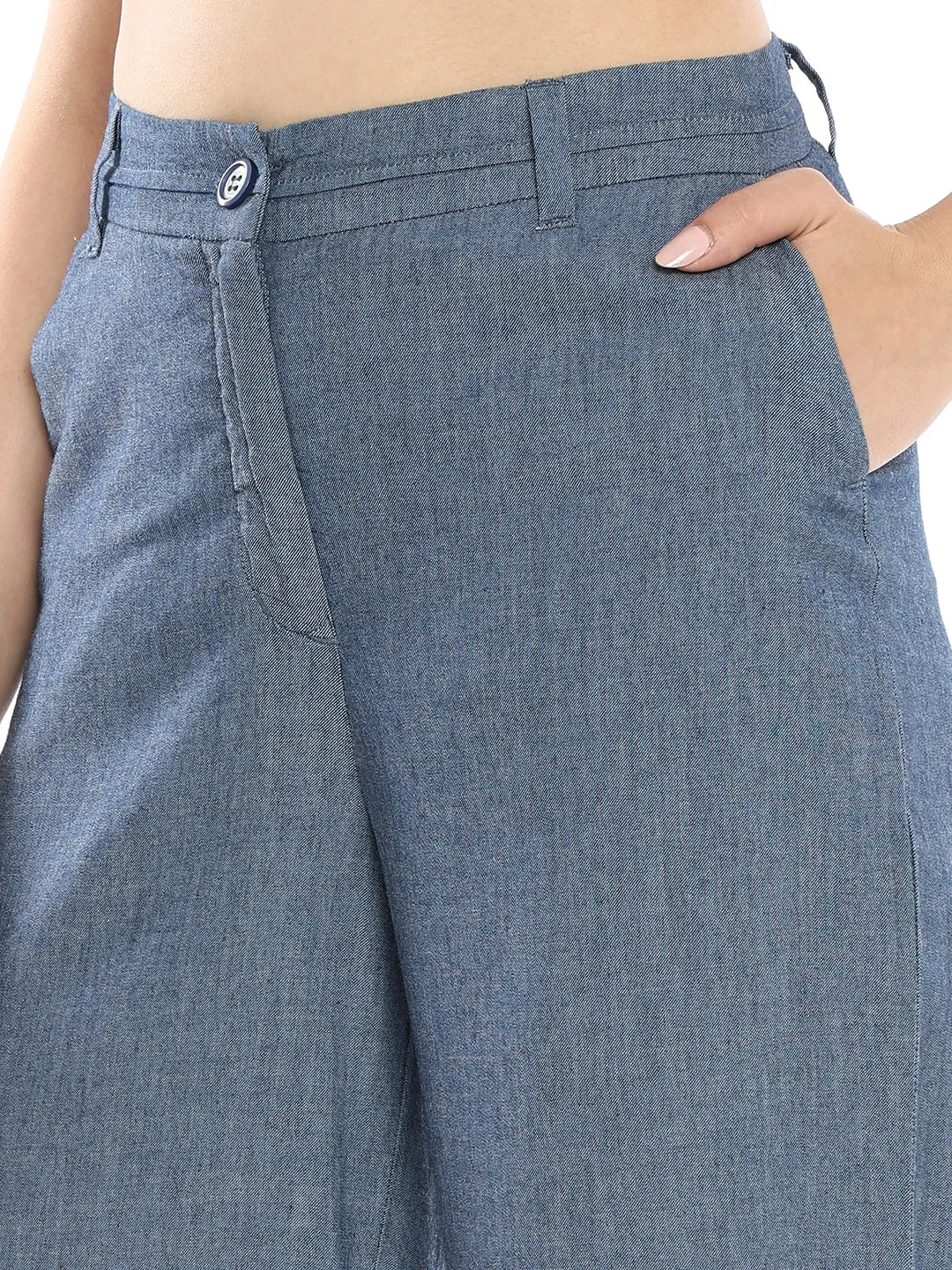 Bliss Blue Formal 3/4th Straight Pants