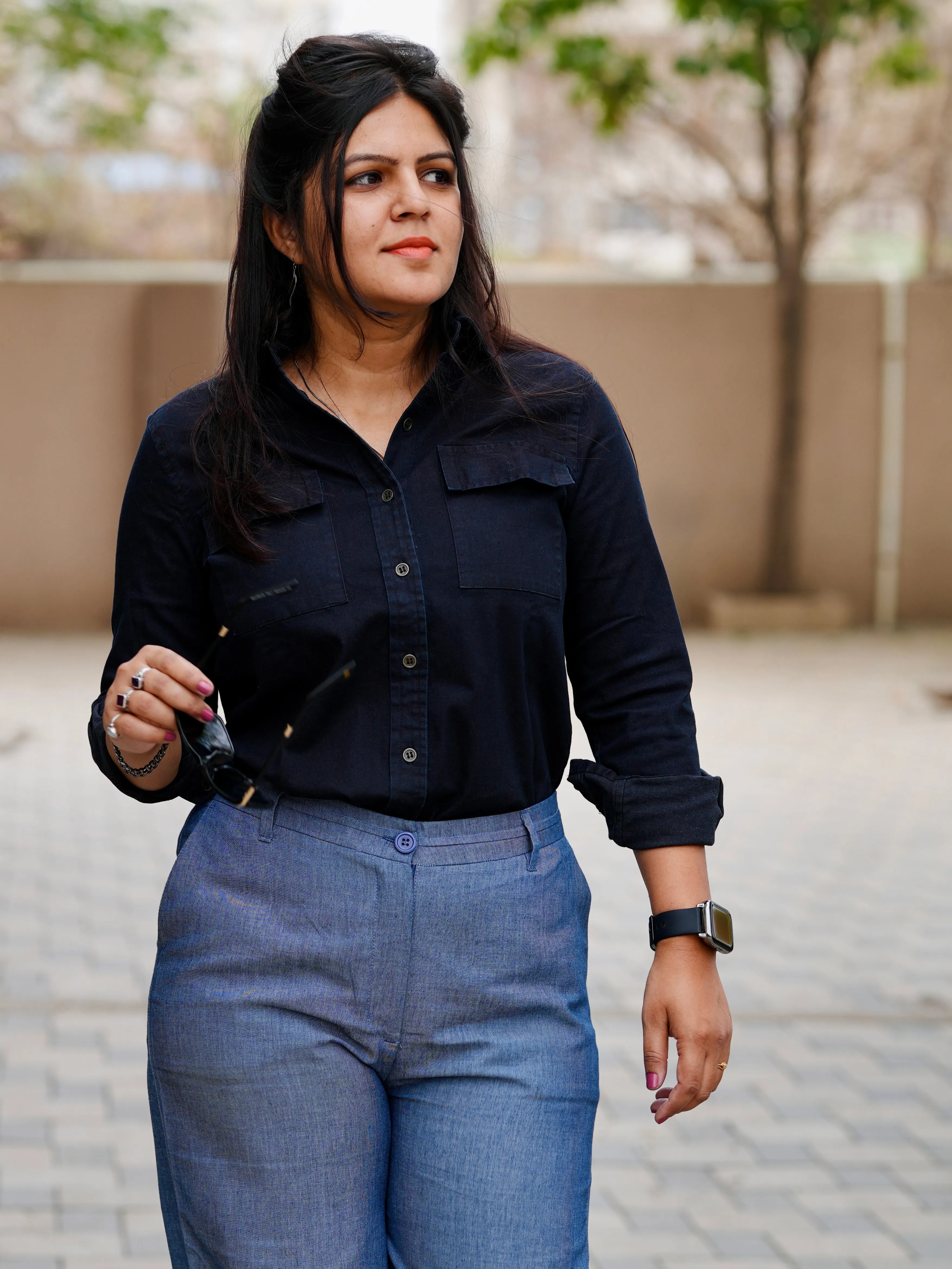 Bliss Blue Formal 3/4th Straight Pants