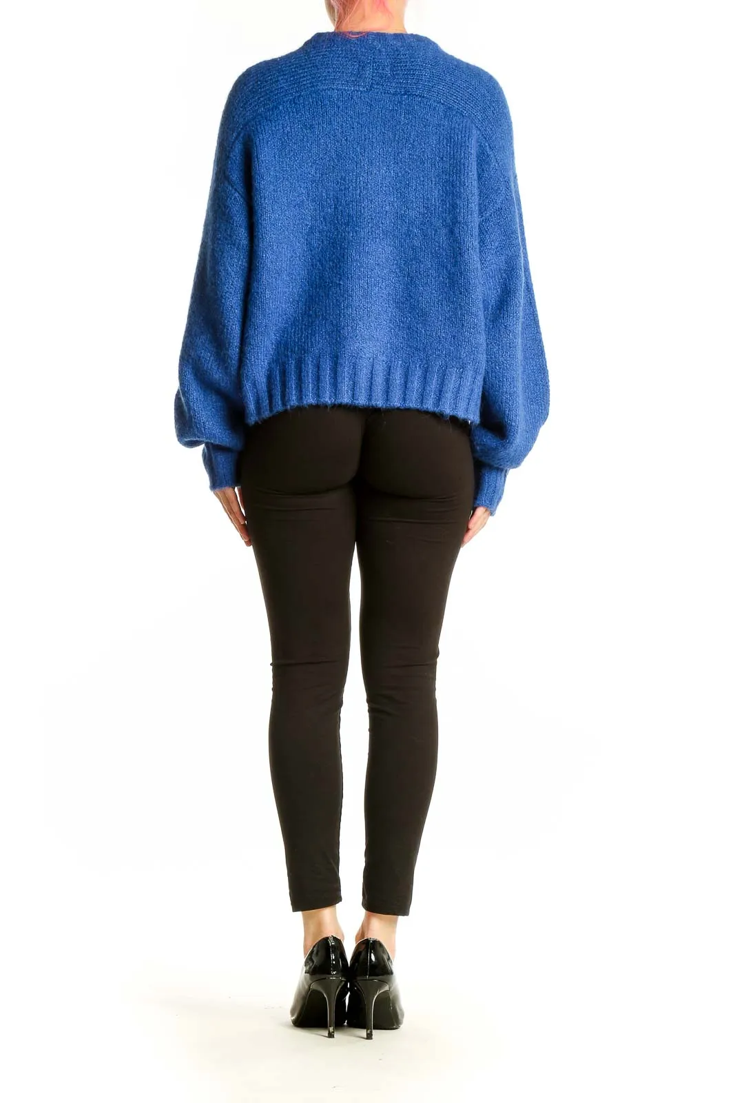 Blue Cozy Oversized Knit Sweater