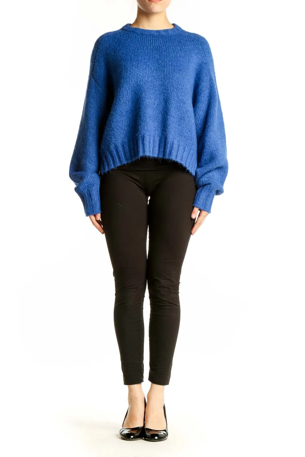 Blue Cozy Oversized Knit Sweater