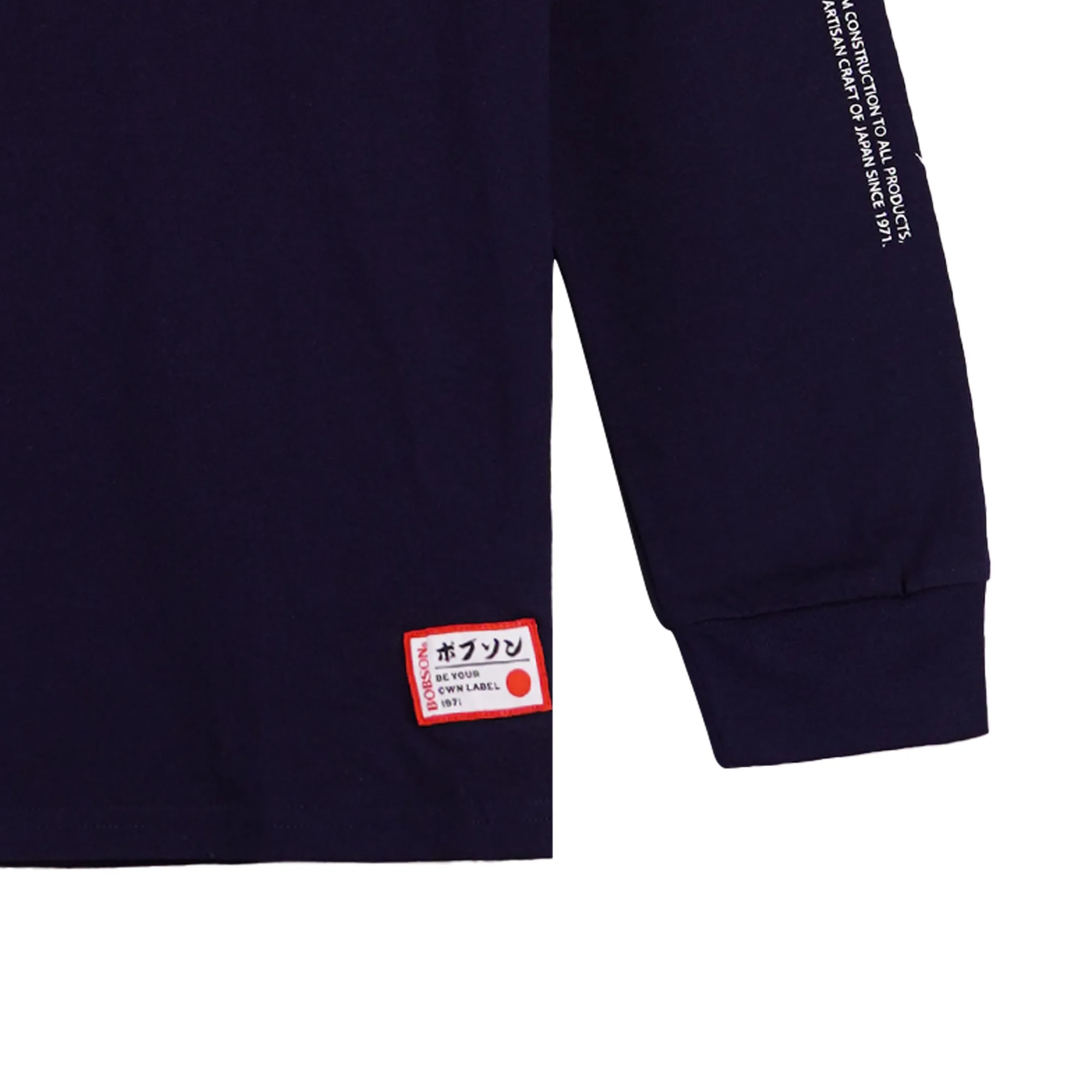 Bobson Japanese Men's Basic Tees Long Sleeve Sweat shirt for Men Trendy Fashion High Quality Apparel Comfortable Casual Top for Men Slim Fit 116942 (Navy)