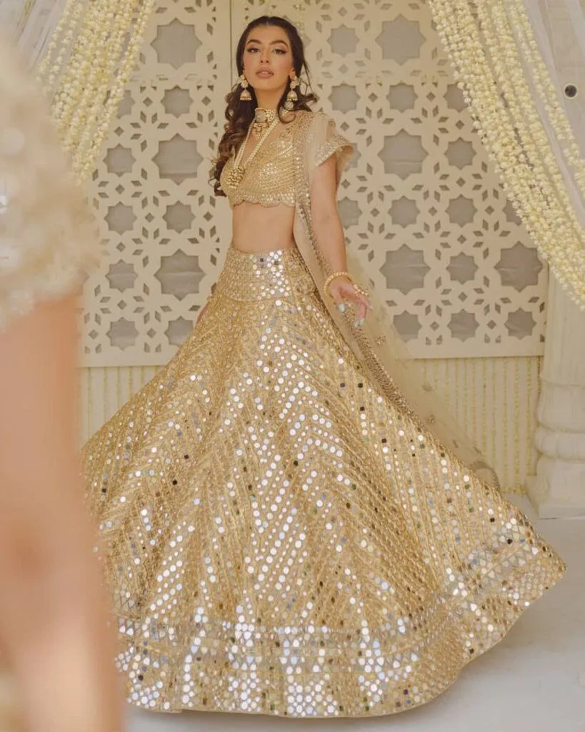 Bollywood Silk Lehenga Choli With Sequence &amp; Embroidery Work With Soft Net Dupatta For Women, Indian Chaniya Choli