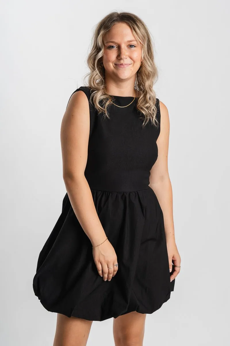 Bubble mini dress black