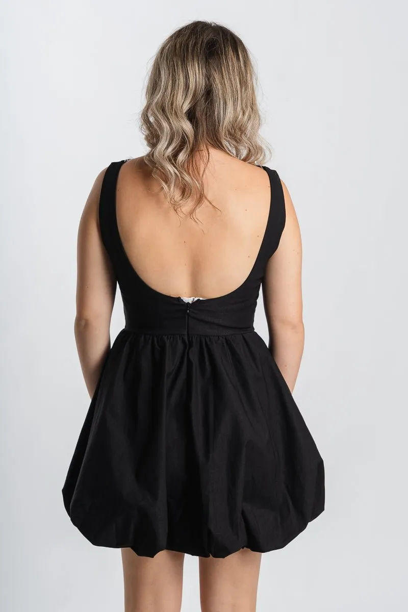 Bubble mini dress black