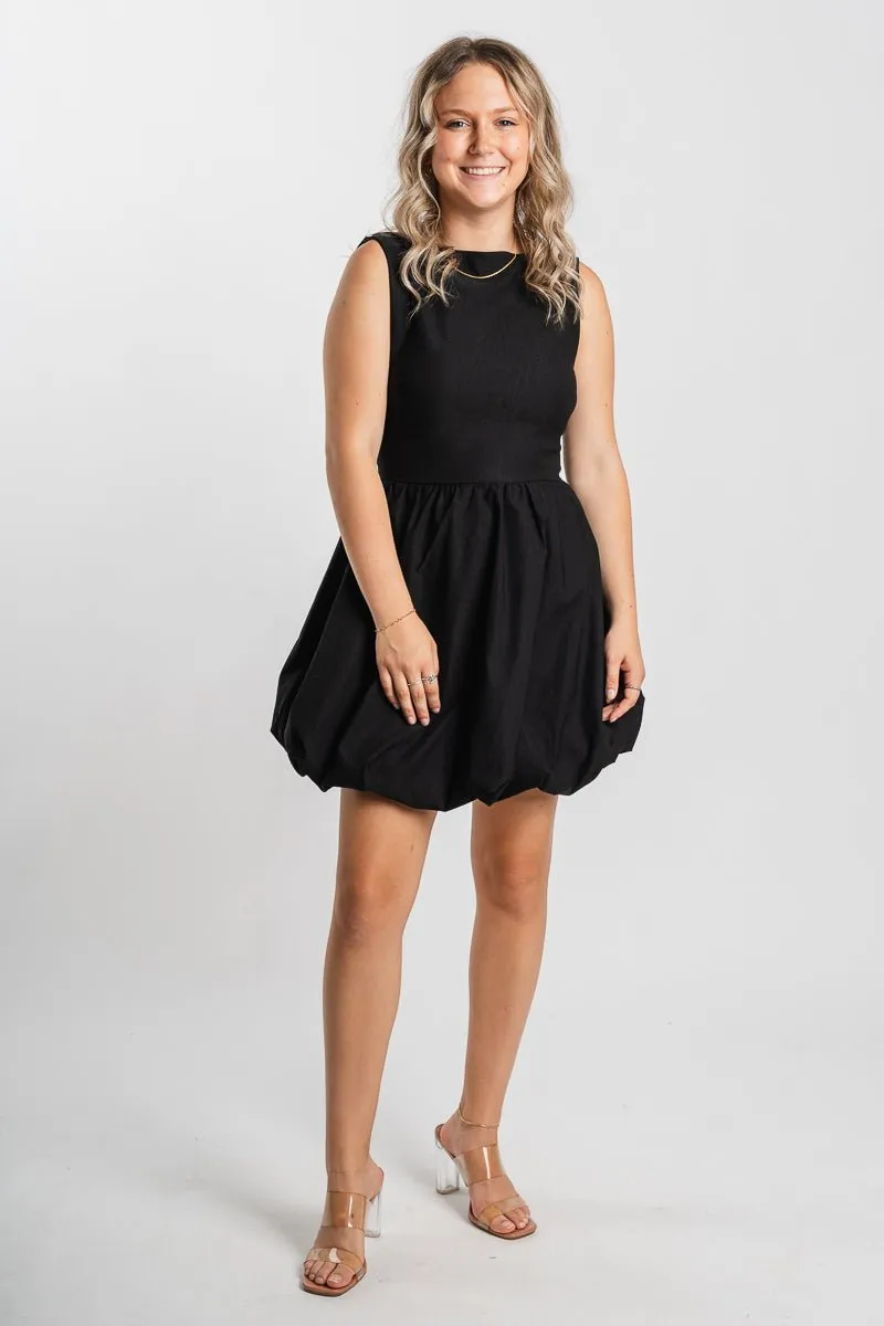 Bubble mini dress black