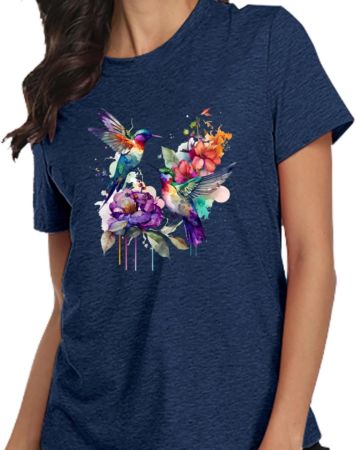 Butterfly Shirts for Women Vintage Floral Tee Shirt Butterfly Graphic Tops Womens Vacation T-Shirt Nature Lover Tee