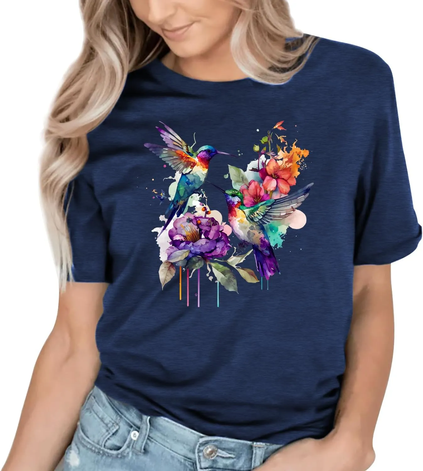 Butterfly Shirts for Women Vintage Floral Tee Shirt Butterfly Graphic Tops Womens Vacation T-Shirt Nature Lover Tee