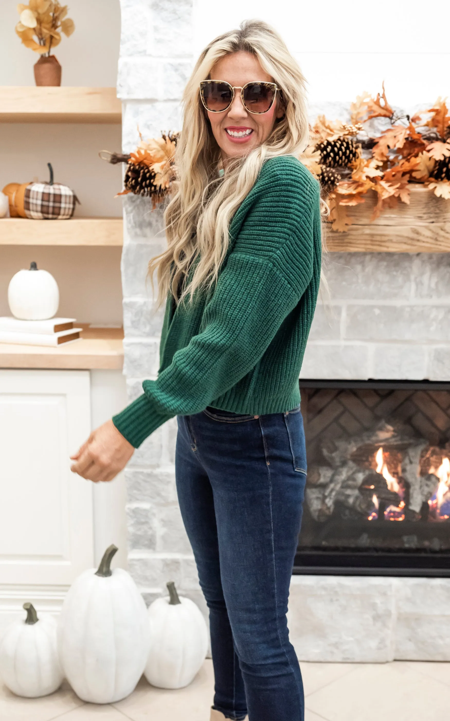 By The Fireplace Drop Shoulder Sweater Cardigan - Final Sale