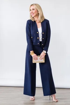Catie Knit Blazer in Midnight