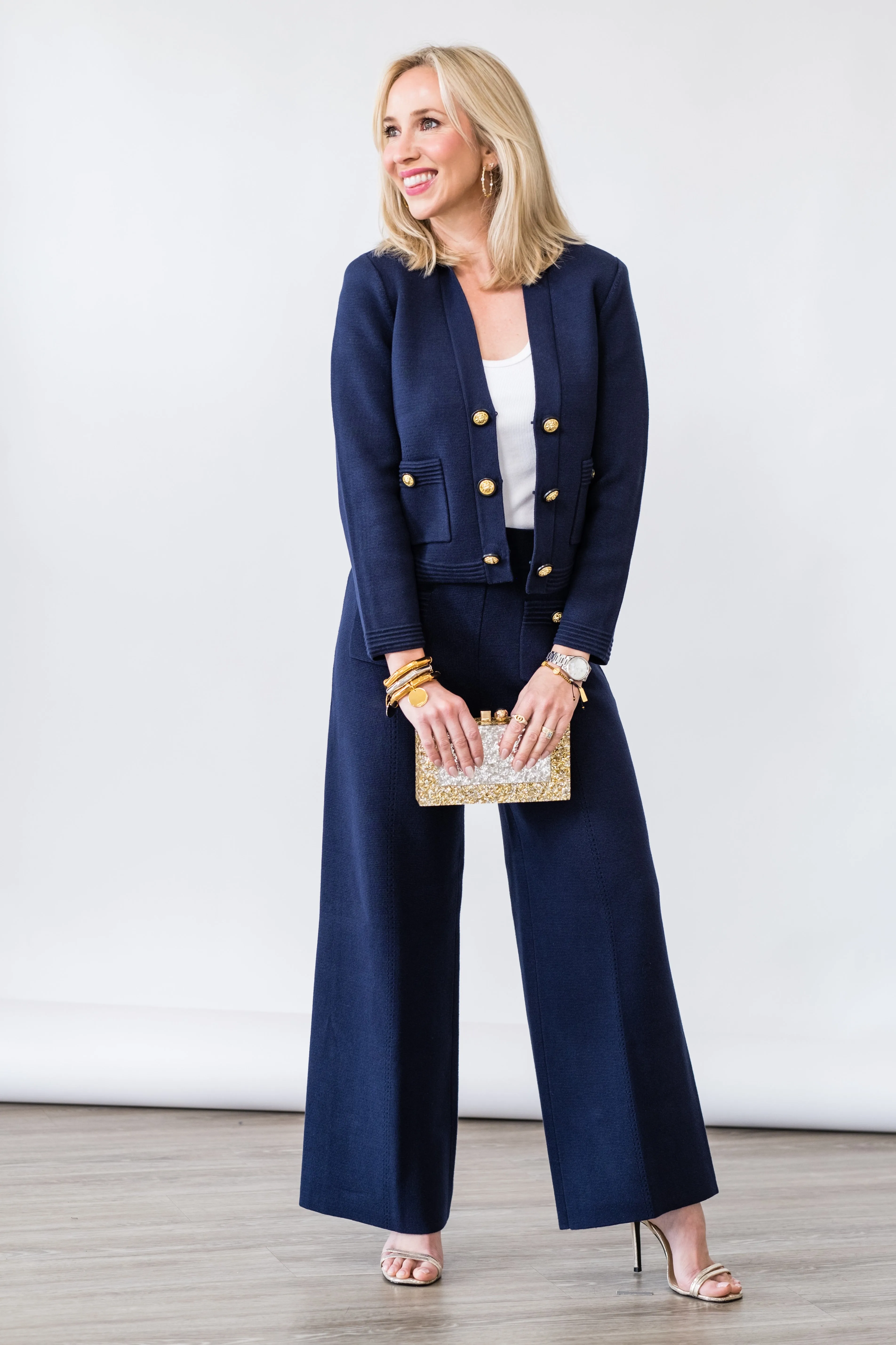 Catie Knit Blazer in Midnight