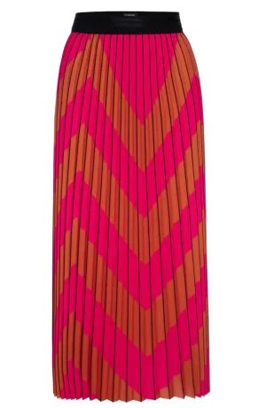 Chevron Pleated Skirt