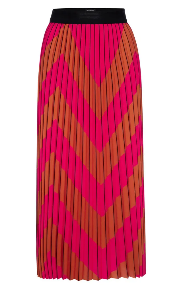 Chevron Pleated Skirt
