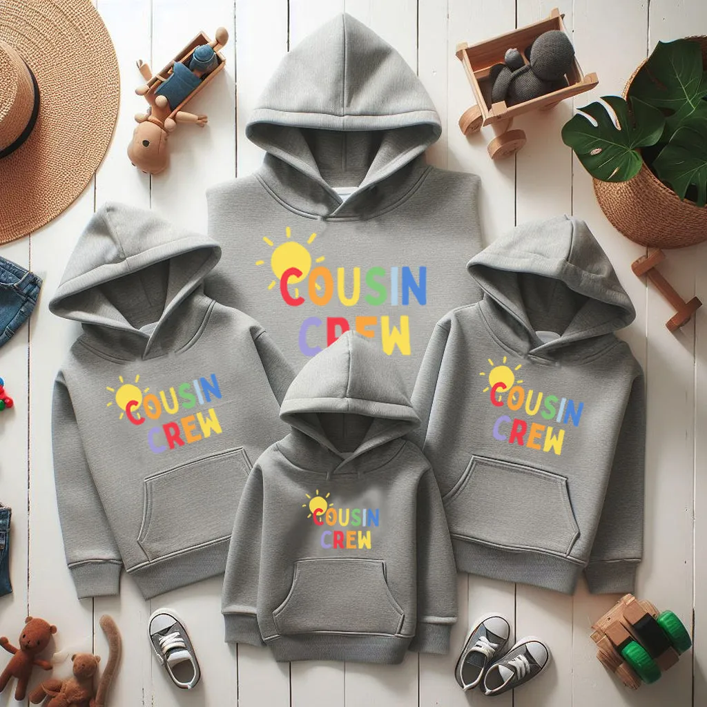 Cousin Crew Sun Matching Grey Hoodies