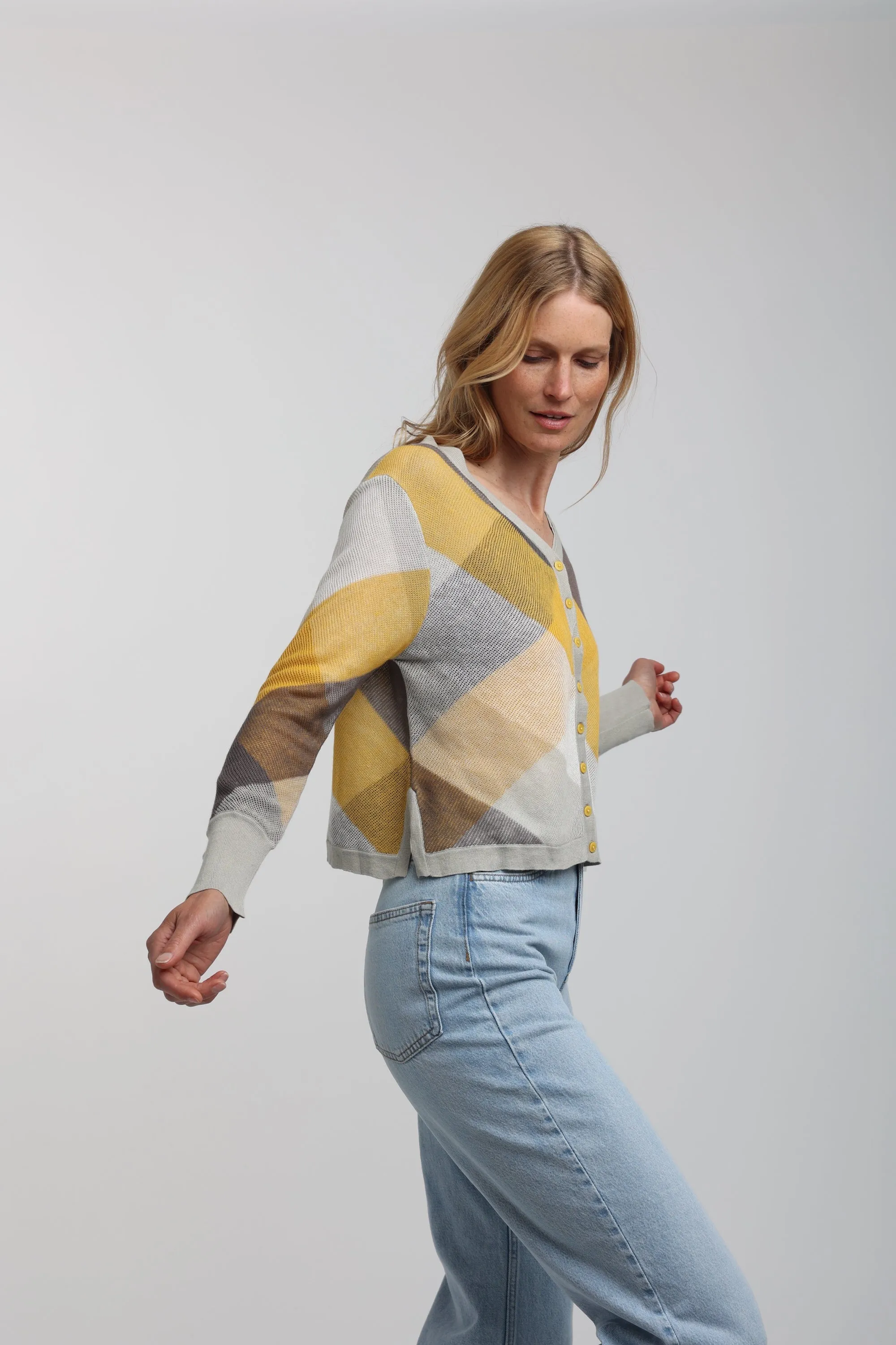 Daria Cashmere Cotton Blend Cardigan