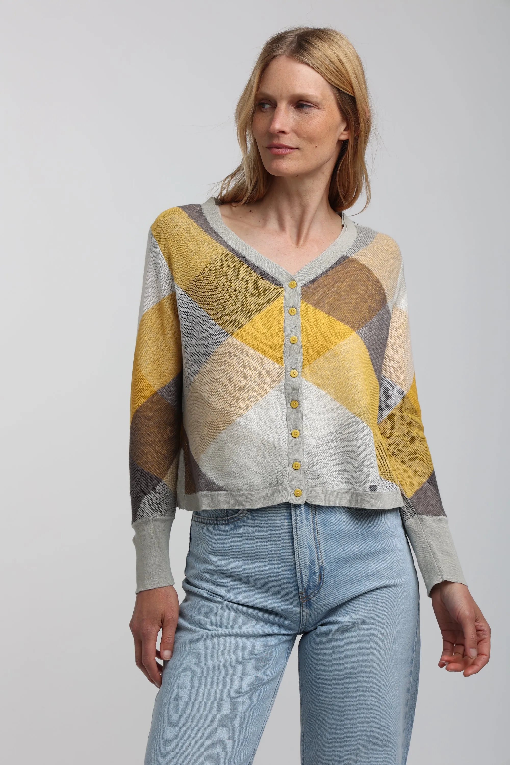 Daria Cashmere Cotton Blend Cardigan