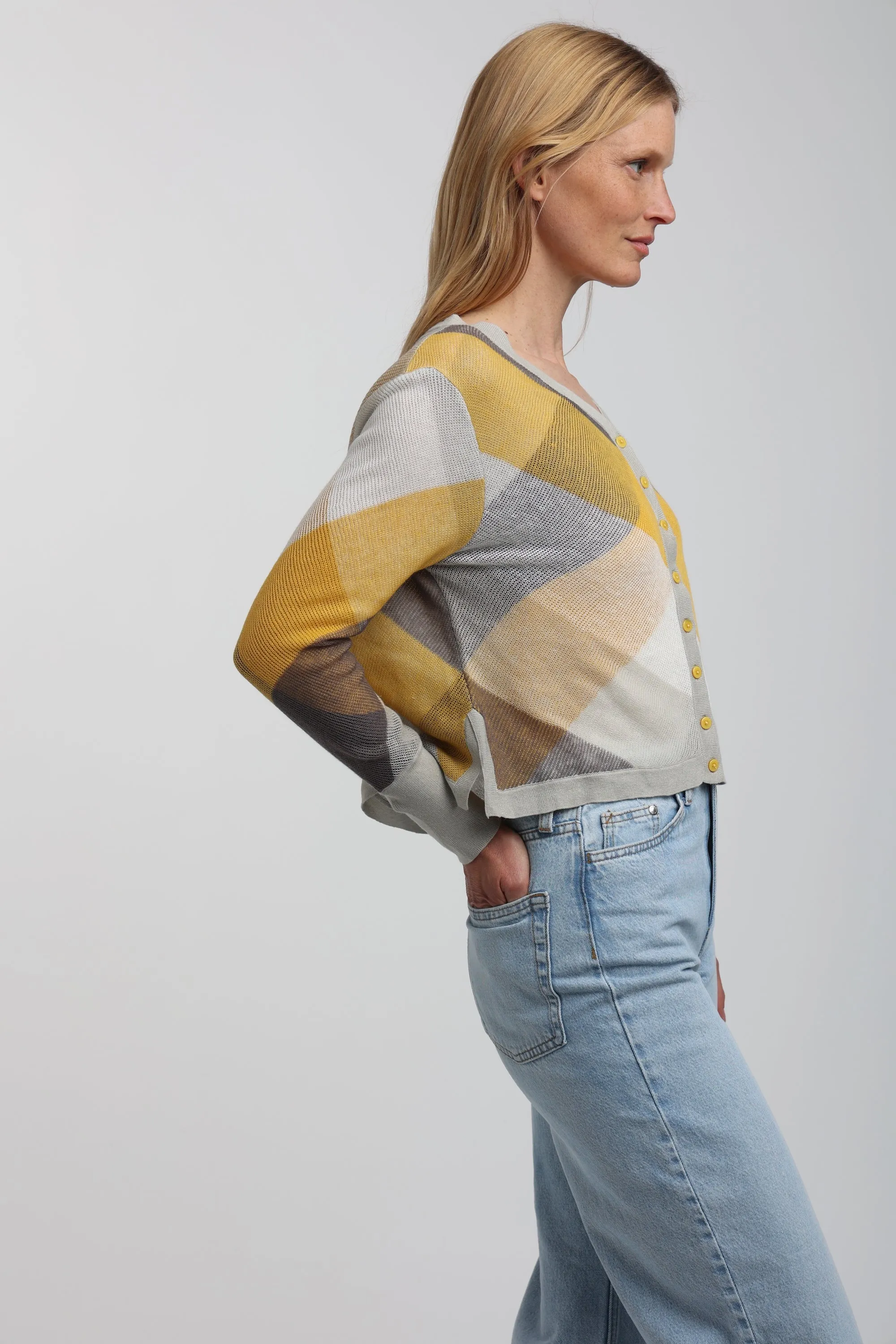 Daria Cashmere Cotton Blend Cardigan