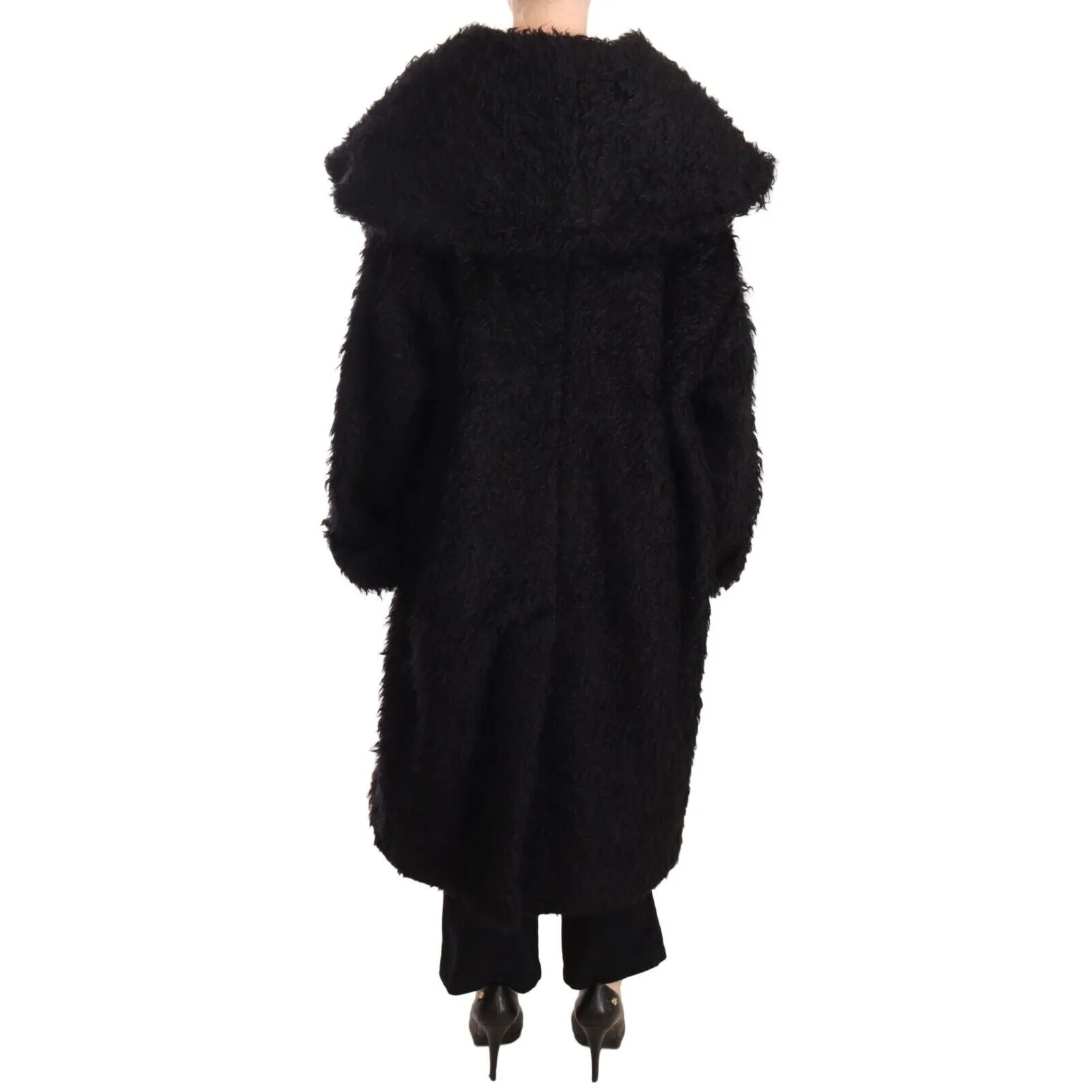 Dolce & Gabbana Sleek Runway Fur Cape Trench Jacket