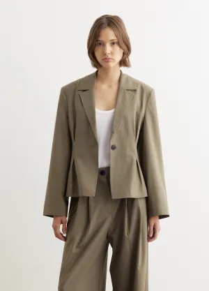 Drapey Melange Fitted Blazer