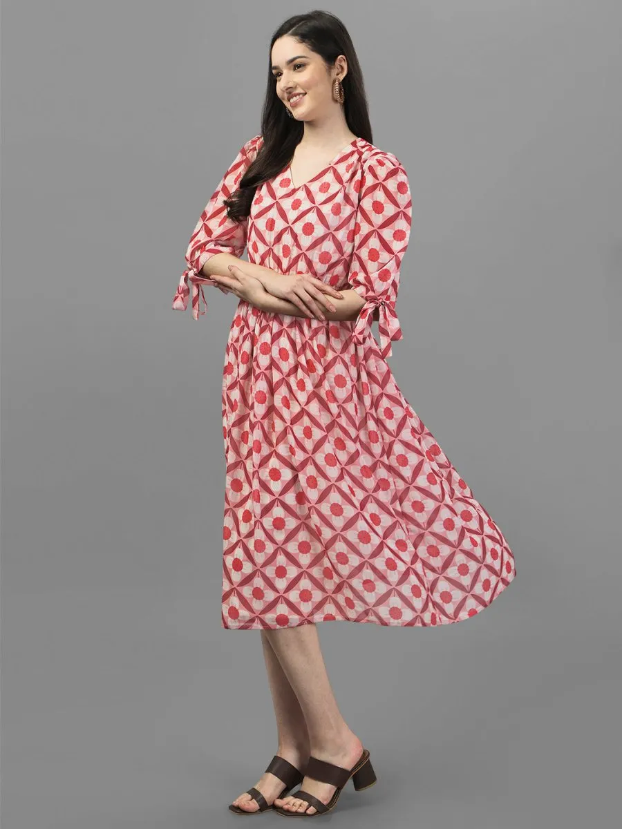 dresses for Women western wear Abstract Dark Pink Maxi Dress