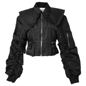 DUCHESSE NYLON FITTED JACKET / BLACK