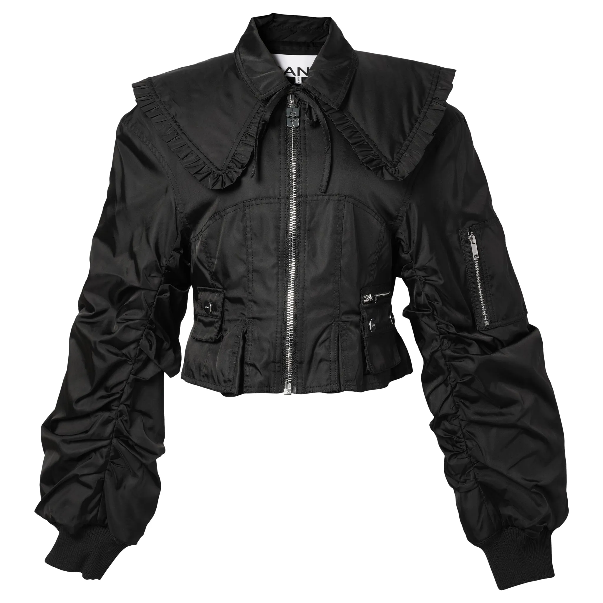 DUCHESSE NYLON FITTED JACKET / BLACK