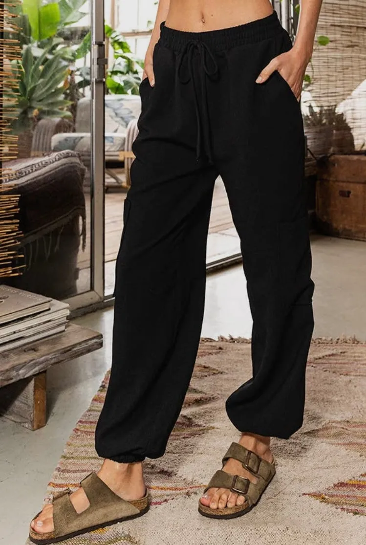 Elastic Waist Cargo Pants