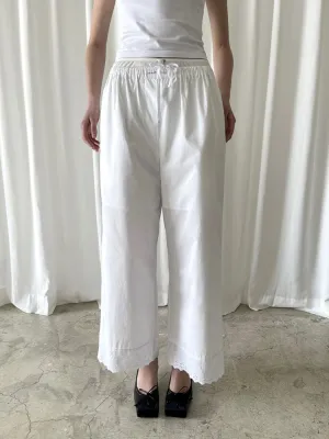 Elastic Waist Lace Hem Pants【s0000007447】