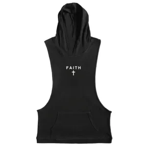 FAITH Cross Workout Sleeveless Hoodie Tank Tops
