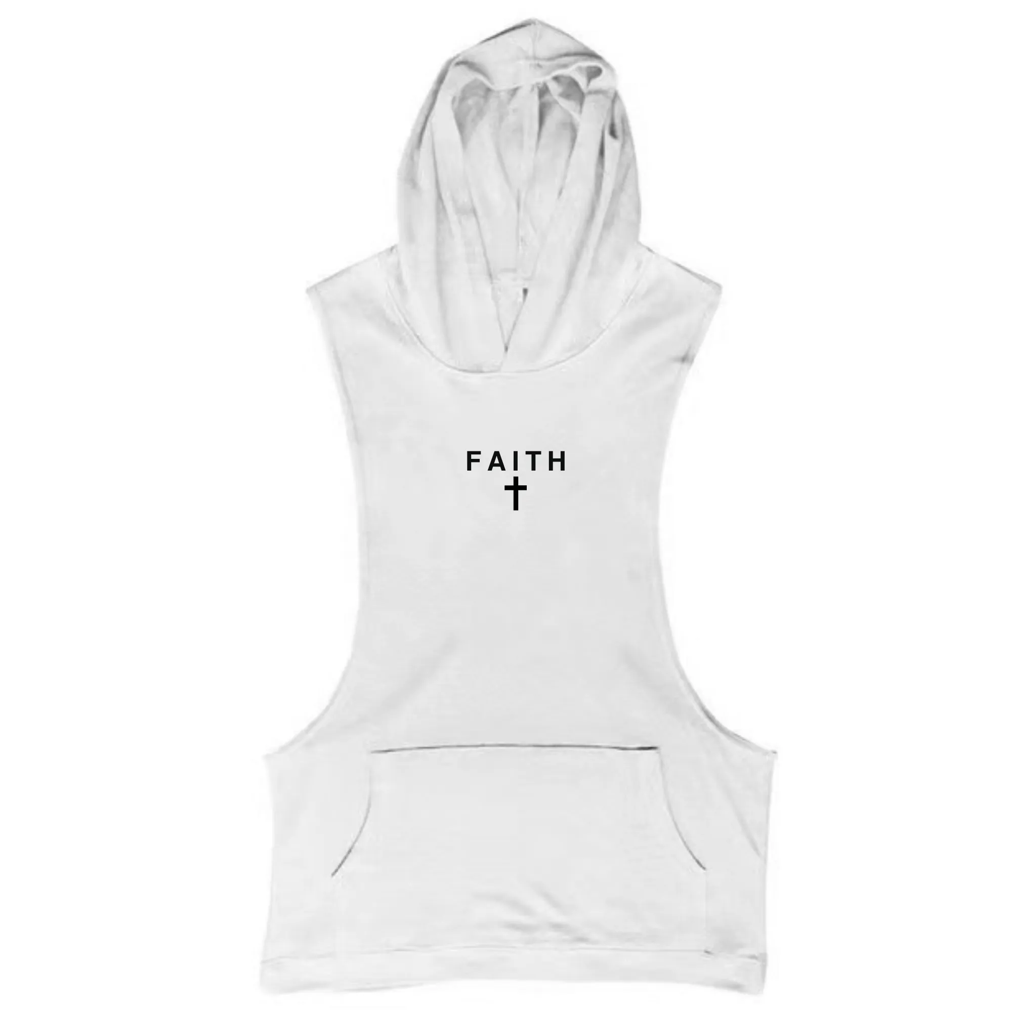 FAITH Cross Workout Sleeveless Hoodie Tank Tops