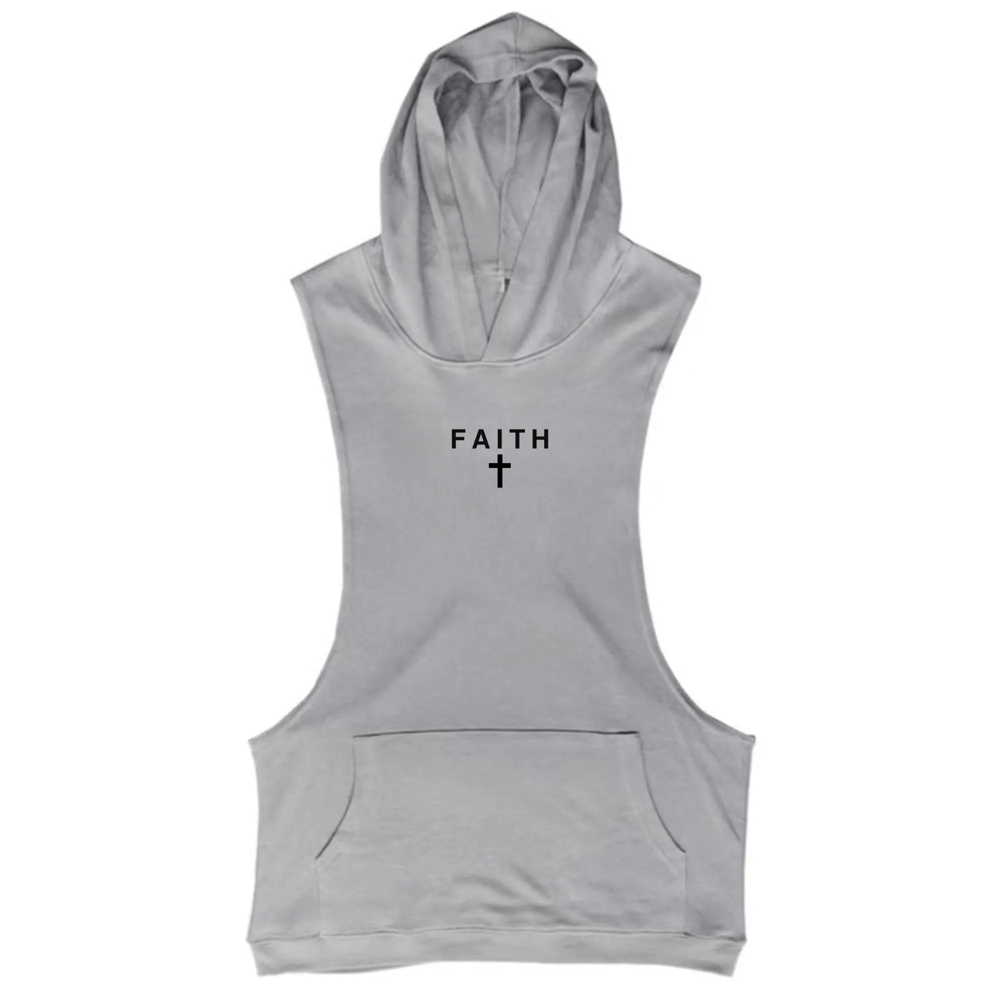FAITH Cross Workout Sleeveless Hoodie Tank Tops