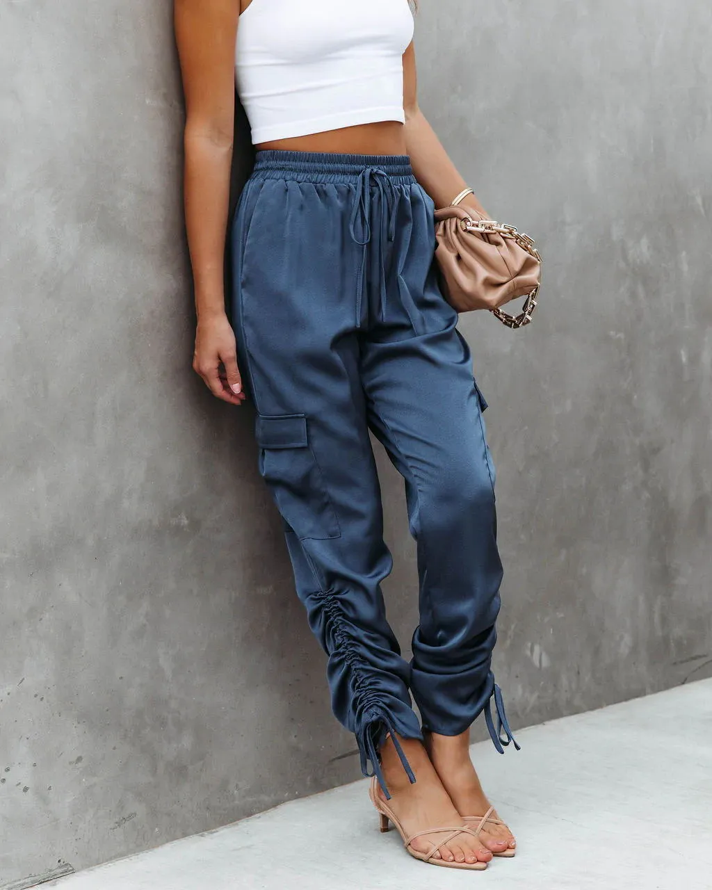 Fashion Lace-Up Elastic Waist Pants