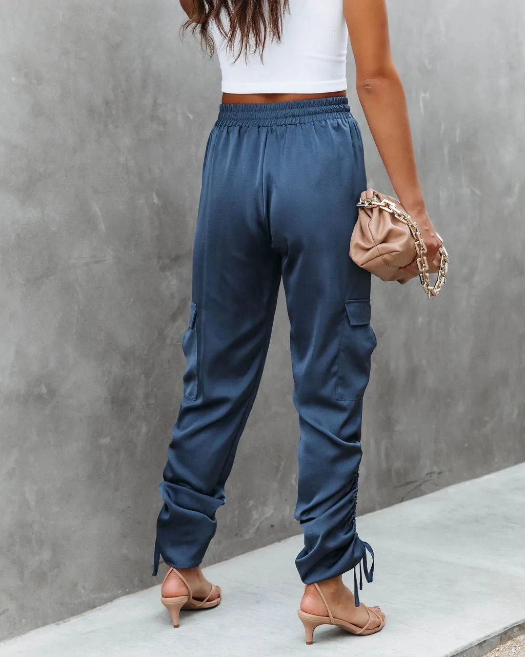 Fashion Lace-Up Elastic Waist Pants